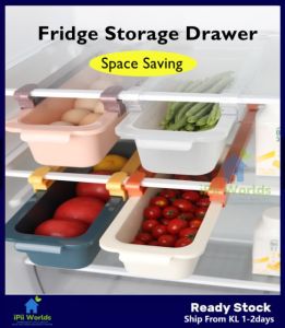iPii Refrigerator Storage Box drawer type food fruit rack slide tray household fresh keep box Bekas Simpan Peti sejuk