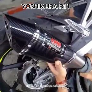knalpot racing suara Ngebas padat YOSHIMURA R11 untuk vixion cb150r cbr150 fu r15 byson dll