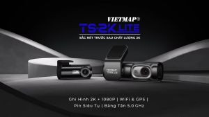 Camera hành trình VIETMAP TS-2K Lite trọn bộ trước sau độ phân giải 2K wifi 5GHZ Tặng bản quyền VIETMAP LIVE PRO - 12 tháng