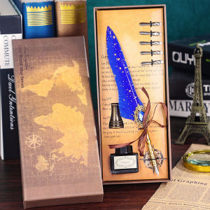 YunXuan Stationery Gift Box Set European Style Feathers Pen Dip Writing Steel Pen Calligraphy Practice Special Pen Creative Birthday Gift