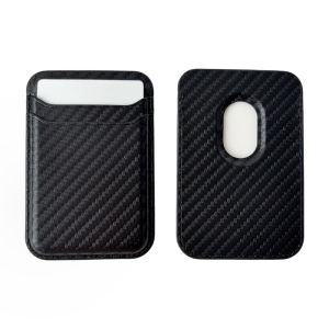 LS | Leather Wallet Magnetic Card Holder For Magsafe iPhone 18 17 16 15 14 Pro Max Carbon Fiber Saffiano Strong Magnet Card Slot Case