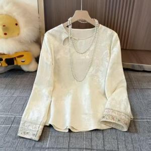 Áo Blouse Dáng Rộng Thêu Hoa