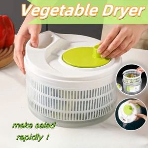 Kitchen Vegetable and Fruit Dehydrator Household Double-layer Washing and Draining Basket Manual Spin Dryer