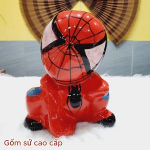 Siêu nhân gốm sứ tiết kiệm tiền dáng ngồi ống đựng tiền heo lợn đất quà tặng trang trí decor