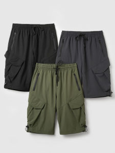 กางเกงขาสั้นทรงหลวมสำหรับใส่ทำงานชาย ระบายอากาศได้ดี น้ำหนักเบา กางเกงขายาวทรงตรง ผ้าไนลอน กางเกงขายาวฤดูร้อนสำหรับผู้ชาย