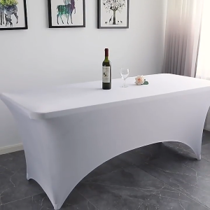 [Local Stock]Outdoor Wedding Event Rectangular Elastic Tablecloth Bar Cocktail Table Cover Decoratio