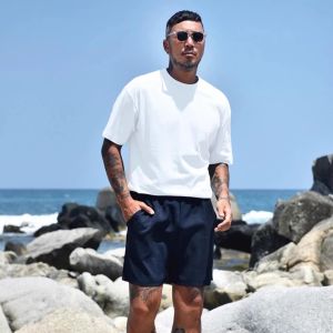 Two-Piece Set Sorona Cool Fabric Skin-Friendly Breathable Mens Solid Color Versatile round Neck Base Shirt Short Sleeve T-Shirt