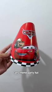 Partify 10pcs Cars Kids Glossy Party Hat Set Colorful Birthday Hats for Boys & Girls Party Supplier Celebration Decoration Add-On happy birthday party