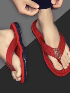Flip Flops Men Summer Outwear Vietnam Non Slip Thick Sole Plus Size Red Beach Seaside Slippers Mens Drooping Feeling