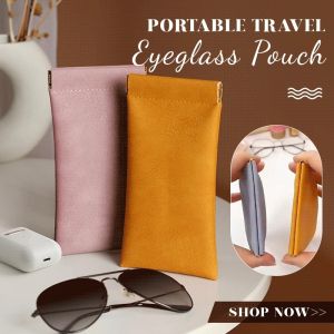 Soft Waterproof Sunglasses Bag Automatic Closing Microfiber Dust Proof Pouch Pocket Glasses Carry Bag Portable Travel Eyewear