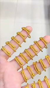 Cincin Emas Asli Kadar 70 16k Selisih Lilit Merica 2 Baris Love Boba Polos Tanpa Permata Gold
