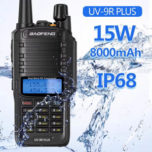 Baofeng UV 9R plus Walkman 100km Dual Band Two Way Radio UHF VHF Long Range Walkie Talkie Woki Toki Ham Radio CB Transceiver Police Scanner Boafeng Radio Comunicador