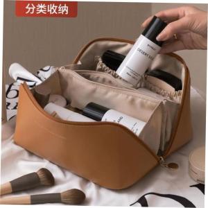 Travel Cosmetic Bag Makeup Storage Pouch Macaron Color Square Shape PU Material Pure Solid Color Design for Everyone