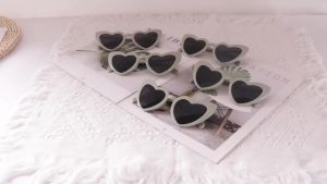 Heart Shaped Glasses Black White Pink Photo Sunglasses for Bachelorette Party Wedding Favor Bridal Shower Decor Bridesmaid Gifts