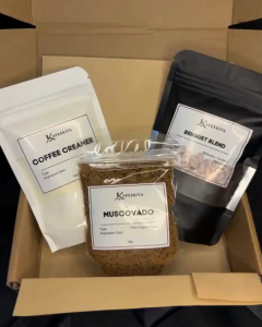 Gift Set | Ground Coffee + Muscovado | Coffee Creamer | Box + Ribbon | 60CCM