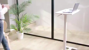 Adjustable side table with wheels lift coffee table bedside table bedroom standing desk laptop office table no shake