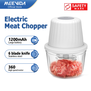 MeeVida Electric Garlic Masher 400ml Food Processor Chopper Mini Blender Garlic Crusher Chopper Meat Grinder Mincer Slicer Machine