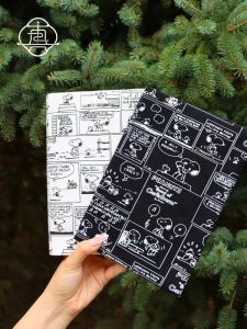 True Me Snoopy Handmade Cloth Notebook A5A6 Size Journal Cover Extra Space Bookcase Notebook for Students And Creative Youth