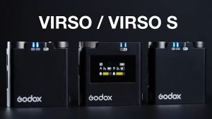 Godox Virso M1 Single and M2 Double Omnidirectional Wireless Dual-Channel Lavalier Microphone System with Belt Clip Mounts 3.5mm TRS AUX and USB-C Ports and up to 200m Max Range and 17H Max Battery