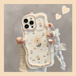  14 pro Max Soft Silicone Phone Case Womens Style Yellow Flower Cloud Creative Design Anti-Fall Protection for  13 pro