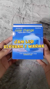 <BISA COD>JAM MEJA LED KUBUS DIGITAL ALARM BISA BERUBAH 7 WARNA UNIK PAKAI BATERAI