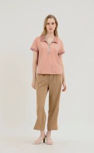 Krizia Zip Up Polo Shirt Blouse Top