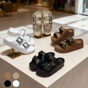 Korean Chic Wedge Slides ! Womens EVA Non-Slip Sole Tsinelas Double Strap Street Sandals for Summer Walking