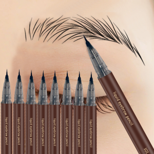 8 Psc set 0.008mm ultra-fine long-lasting makeup eyeliner pen 2 in 1 ultra fine eyebrow pen waterproof and sweatproof profe