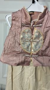 Setelan Anak Perempuan Import Cheongsam 3 Pita Tali Tanpa Lengan Kulot Kekinian