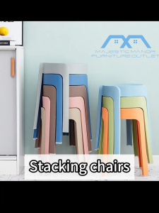 Aihone MALL plastic stool chair stackable thickened non-slip plastic modern portable chair dining chair multicolor
