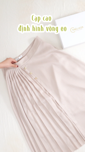 Chân váy thiết kế thanh lịch sang trọng với chất liệu Lụa cát cao cấp mềm mại CV4L0953 Thời trang Thiều Hoa