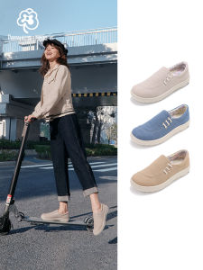 Pansy Womens Slip-On Casual Shoes Comfortable Lightweight Wide Fit Versatile Spring New Style Fashionable round Toe Flat Heel