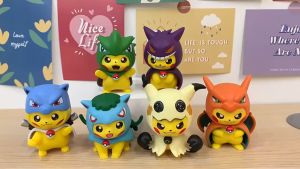 Action Figure POKEMON PIKACHU COSPLAY - Miniatur Topper Kue Pajangan Mainan Pikacu Black Clover Nanatsu no Taizai