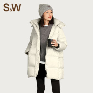 S&W | Black Womens Long Down Jacket Waterproof And Warm