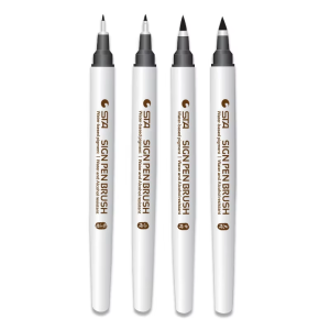 4pcs/set Waterproof Calligraphy Pen Soft Brush Sketching Lettering Writing Drawing Art Supplies School Stationer 3751