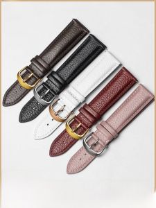 GANG JUE | Litchi Grain Leather Watch Strap Soft Butterfly Clasp