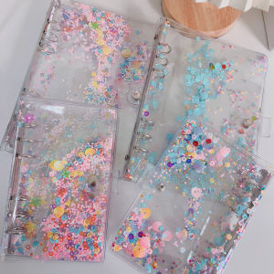 Shiny Plastic Ring Binder Cover A5A6 Soft Surface Notebook Shell DIY Scrapbooking Cover Detachable Plastic Jacket for Planners