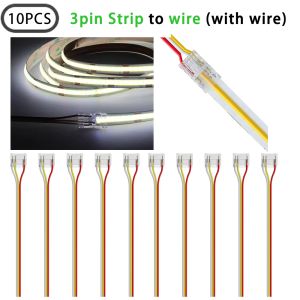 10PCS 3Pin CCT COB LED Strip Connector Free Welding L Shape LED Corner 10mm No Dark for COB Strip Light Fixed Clamps Mini Buckle
