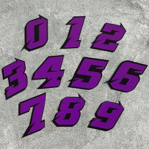 1PC Purple Number Motorcycle Stickers Waterproof for Motorbike Front Fairing Scooter Body Side Panels Car Fuel Tank Vinyl Decals