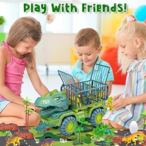 Large Dinosaur Engineering Trucks Childrens Toys Excavators Dump Trucks Cranes Toys