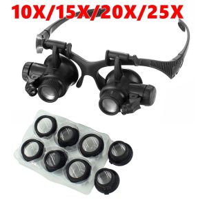Vodool | Jewelers Magnifying Glass 2X 4X 6X 10X 13X Lenses Head-Mounted Magnifier Professional Magnification Glasses For Watch Repair