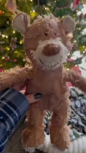 Interactive Beggar Bear Shaped Dog Chewing Toy for Teeth Cleaning and Grinding Pet Squeaky Toy with BB Barking Sound for All Dog