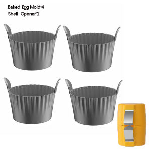 2/7Pcs Air Fryer Egg Poachers -Non-Stick & Reusable Silicone Egg Mold Cup with Egg Opener for Oven And Microwave Baking Cooking