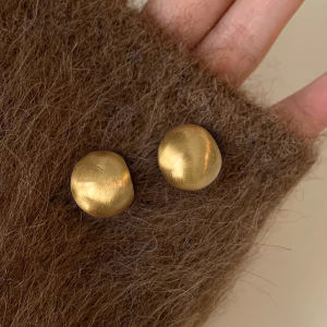 Luxurious Matte Metal Earrings Womens Pure Silver Needle 2025 New Popular High-End Elegant Versatile Ear Jewelry Accessories