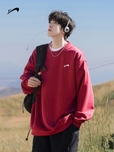 Gueren Niang 2025 New round Neck Sweatshirt Mens Spring Autumn Long Sleeve Winter Thickened Fleece Lined Base Shirt Casual Wear