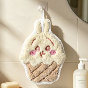 Bandai | Jiajiale Hand Towel Soft and Absorbent Kitchen and Bathroom Hand Towel with Non Fragile Hair Cute Coral Fleece Hand Towel