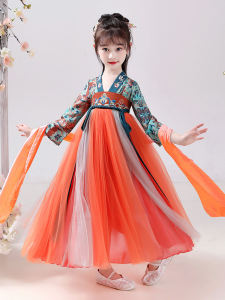 Princess Style Girls Dress Hanfu Performance Clothes Puffy Skirts Childrens Summer Clothing Big Kids Little Girl Ancient Costume