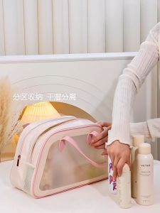 Túi trang điểm dung lượng lớn giá trị cao túi đựng đồ rửa mặt du lịch tách khô và ướt đa chức năng -Newstart