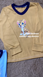 Longsleeve shirt for babies and kids ages 1 to 4 years old in plain and printed cotton fabric with cute graphic print for kids boy