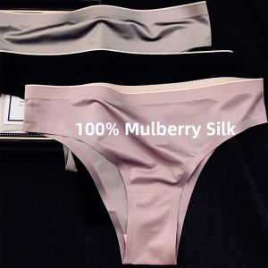 Antibacterial Low-Waist Ice Silk Womens Underwear Breathable Seamless Satin Sensual Ladies Panties Comfortable Daily Wear